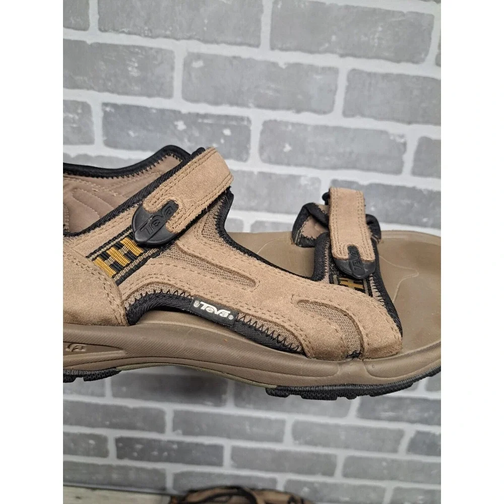 Teva 6571 Hurricane Brown Leather Strappy Hiking Outdoor Casual Sandals Men's 13